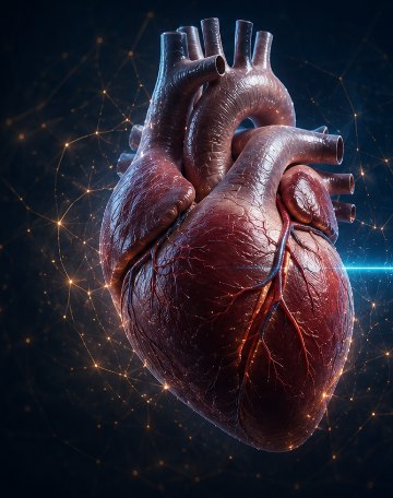 Anatomical heart, beating