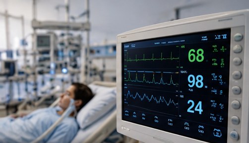 Cardiac monitor in an ICU